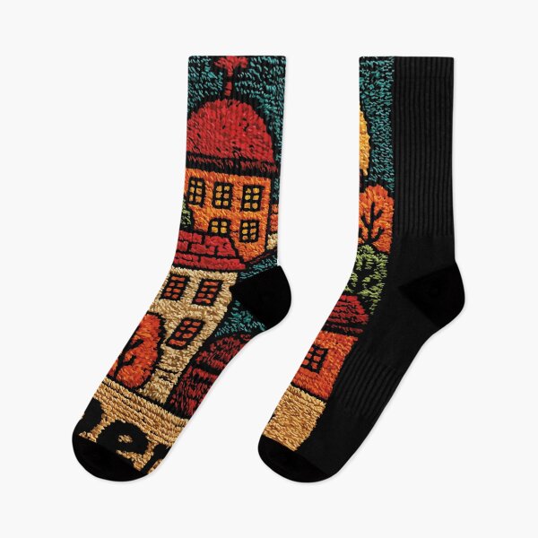 Item preview, Charming Berlin Street Poster in a Whimsical Embroidered Style designed and sold by TuncGK.