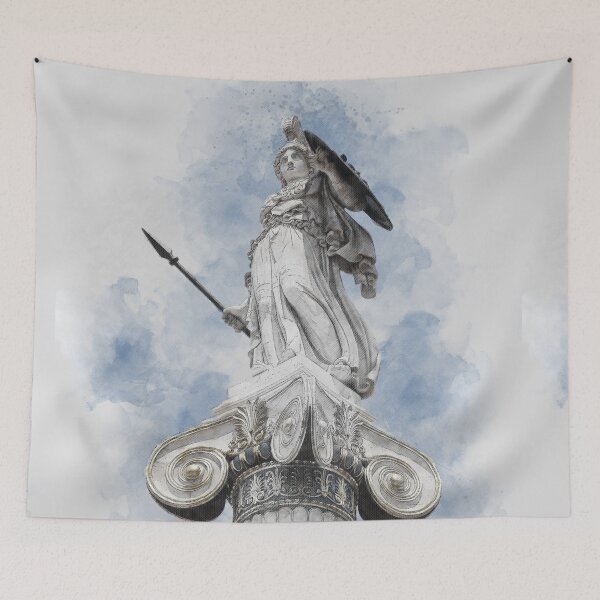 Item preview, Ancient Greek Goddess Athena Statue – Classical Mythology Art designed and sold by elgreko.