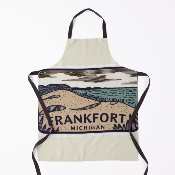 Item preview, Frankfort Michigan Vintage Woodcut Style Dune Art designed and sold by TheOldMittenIllustrated.