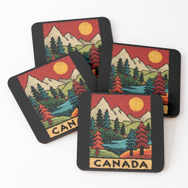 Item preview, Canada Lake Life Poster | Retro Embroidered Folk Art designed and sold by TuncGK.