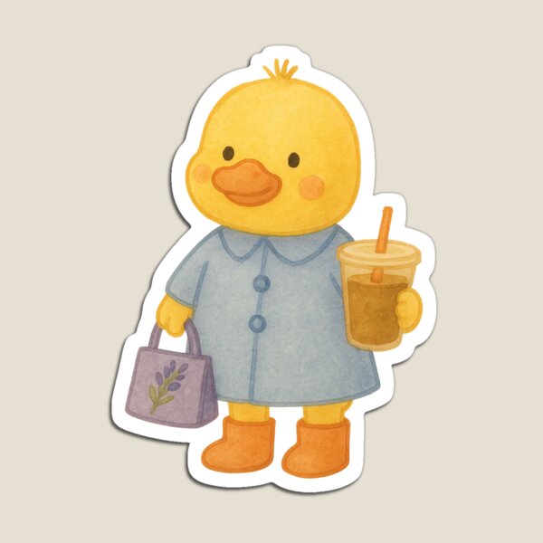 Item preview, Rainy Day Duck with an Iced Chai designed and sold by sabamoa.