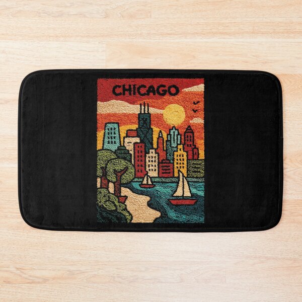 Item preview, Chicago River Architecture Poster | Woven Tapestry Art Style designed and sold by TuncGK.