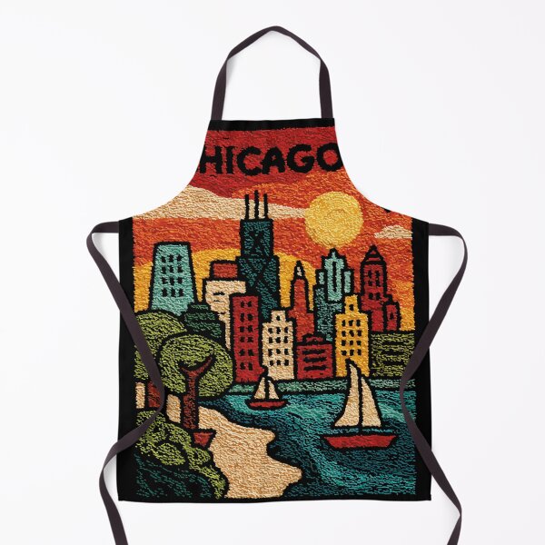 Item preview, Chicago River Architecture Poster | Woven Tapestry Art Style designed and sold by TuncGK.