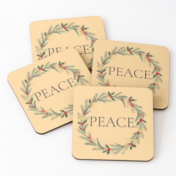 Item preview, PEACE Christmas Wreath – Elegant Holiday Ornament Design 2025 designed and sold by Punnyverse.