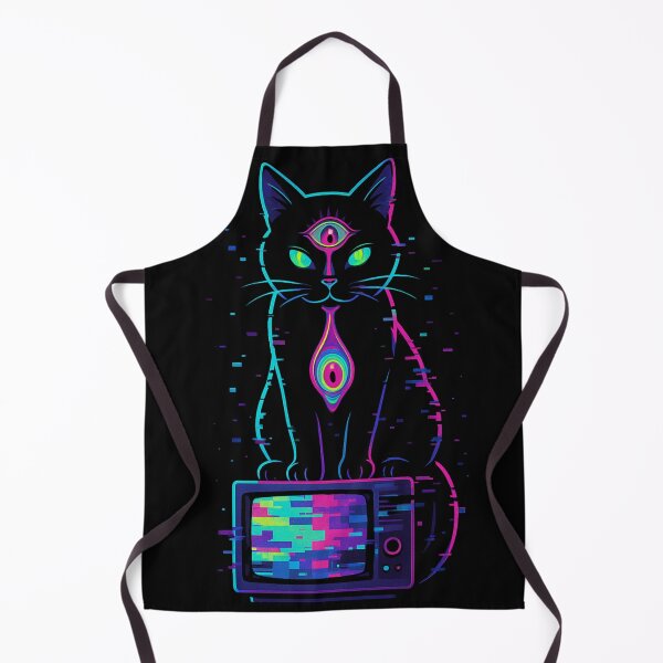 Artikelvorschau, Glitch Cat Oracle – Psychedelische Neonkunst entworfen und verkauft von Tatko Designs.