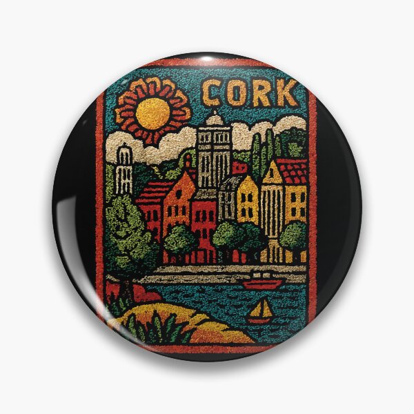 Item preview, Colorful Cork Harbour Poster | Irish Town Folk Art designed and sold by TuncGK.