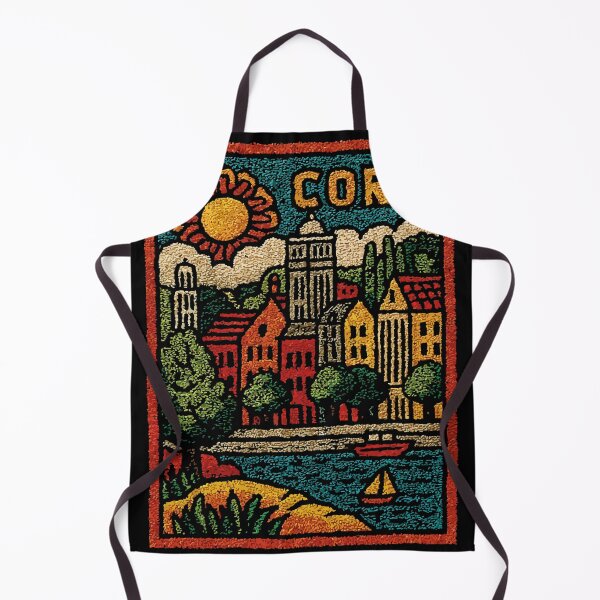 Item preview, Colorful Cork Harbour Poster | Irish Town Folk Art designed and sold by TuncGK.