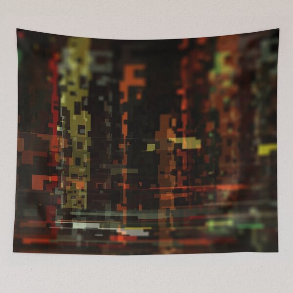 Item preview, Geometric abstract structure urban city buildings digital landscape illustration designed and sold by christianmuller.