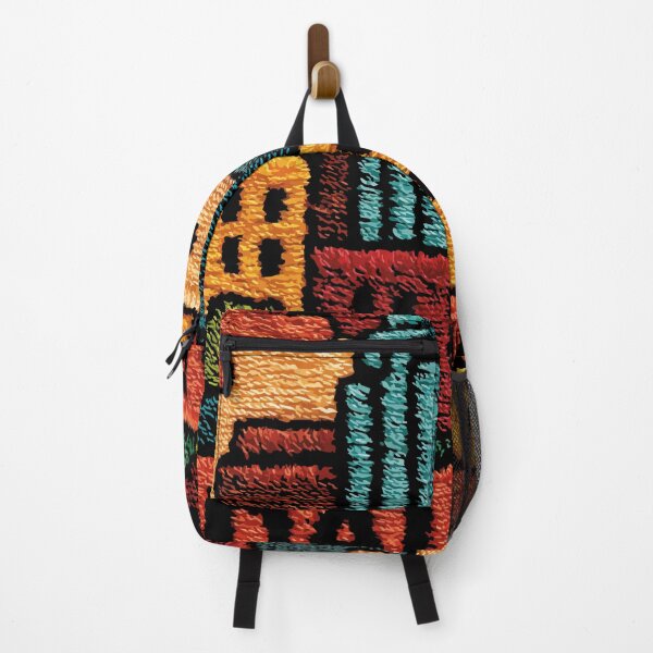 Item preview, Dallas Texas Skyline | Retro Embroidered Folk Art Poster designed and sold by TuncGK.