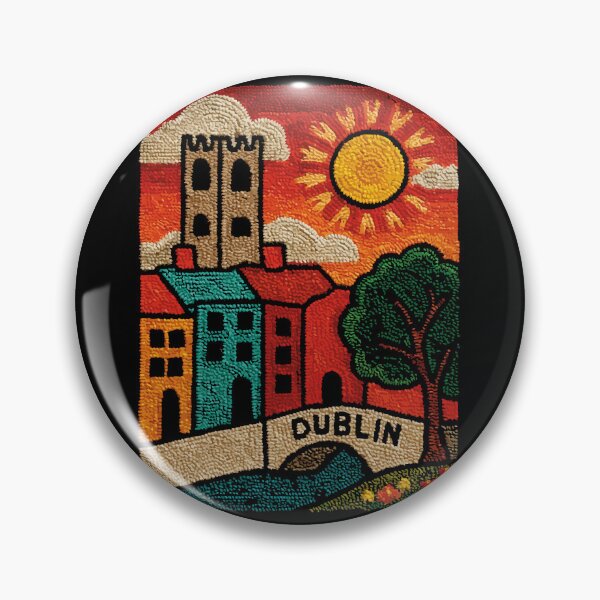 Item preview, Dublin Ireland Poster | Vintage Embroidered Old Town Art designed and sold by TuncGK.