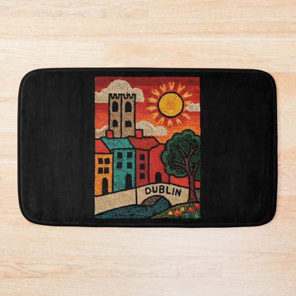 Item preview, Dublin Ireland Poster | Vintage Embroidered Old Town Art designed and sold by TuncGK.