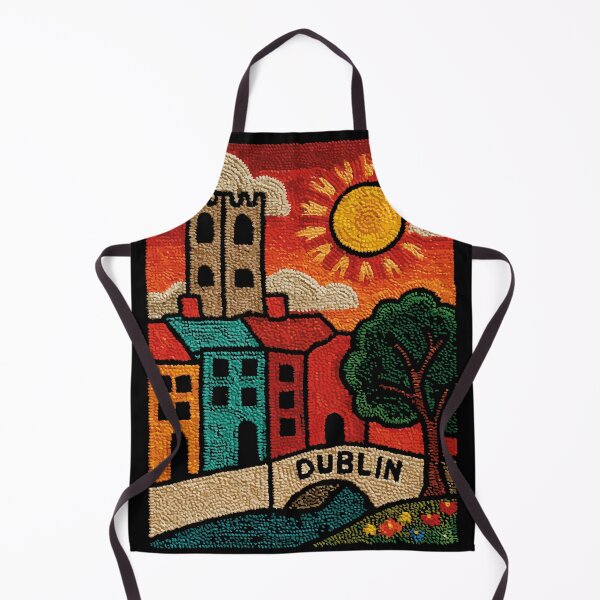 Item preview, Dublin Ireland Poster | Vintage Embroidered Old Town Art designed and sold by TuncGK.