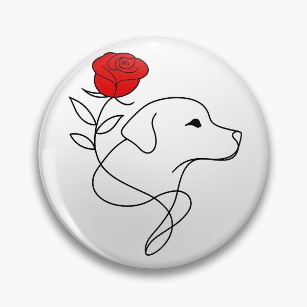 Item preview, Minimalist Line Art Dog with Rose - Cute Floral Puppy Illustration for Dog Lovers designed and sold by Pet Lovers Market.