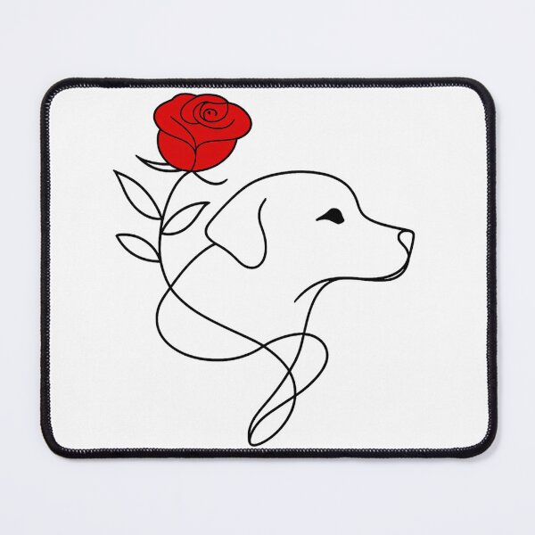 Item preview, Minimalist Line Art Dog with Rose - Cute Floral Puppy Illustration for Dog Lovers designed and sold by Pet Lovers Market.