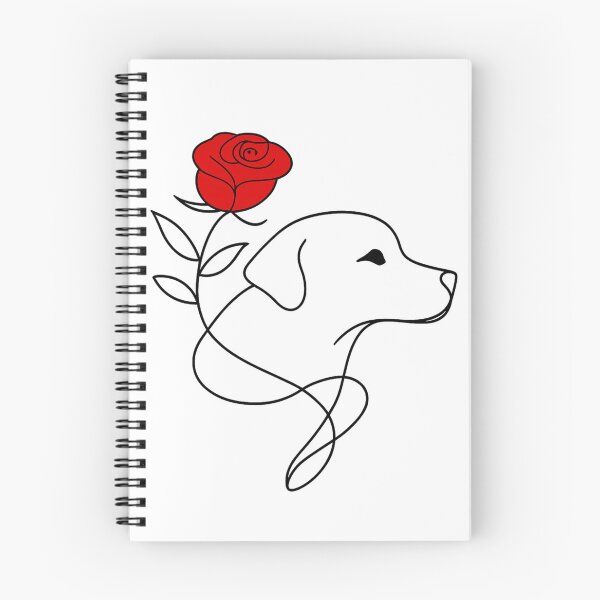 Item preview, Minimalist Line Art Dog with Rose - Cute Floral Puppy Illustration for Dog Lovers designed and sold by Pet Lovers Market.