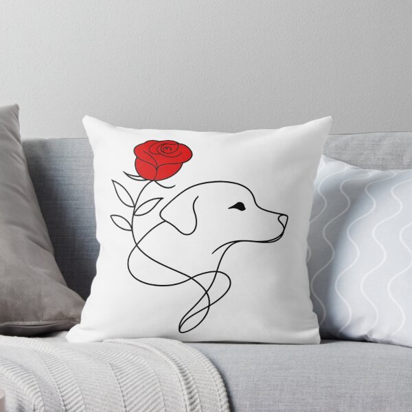 Item preview, Minimalist Line Art Dog with Rose - Cute Floral Puppy Illustration for Dog Lovers designed and sold by Pet Lovers Market.