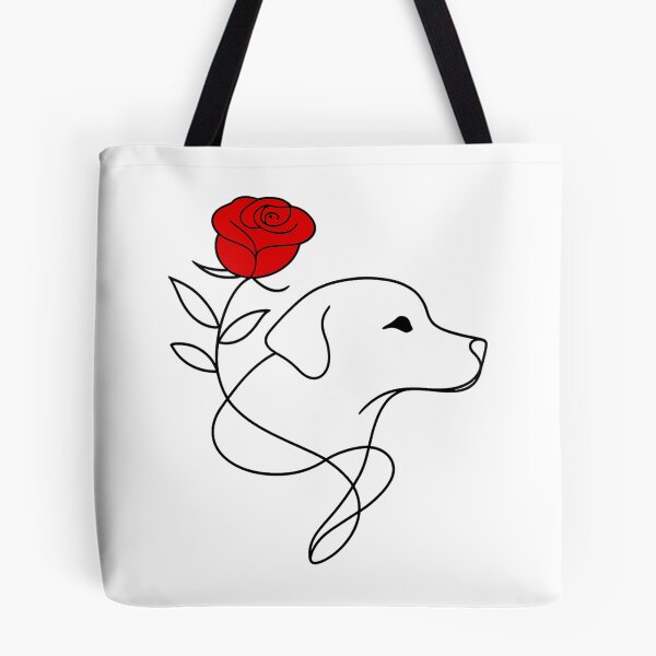 Item preview, Minimalist Line Art Dog with Rose - Cute Floral Puppy Illustration for Dog Lovers designed and sold by Pet Lovers Market.