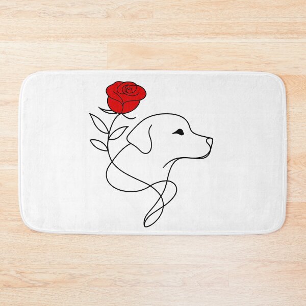 Item preview, Minimalist Line Art Dog with Rose - Cute Floral Puppy Illustration for Dog Lovers designed and sold by Pet Lovers Market.
