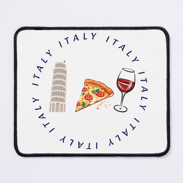 Item preview, Italy Aesthetic Design – Pizza, Wine & Leaning Tower of Pisa Travel Art designed and sold by MiraDesignCo.