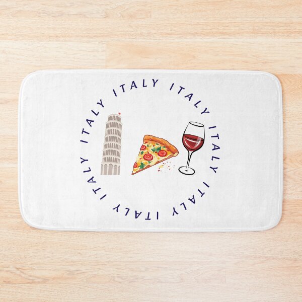 Item preview, Italy Aesthetic Design – Pizza, Wine & Leaning Tower of Pisa Travel Art designed and sold by MiraDesignCo.
