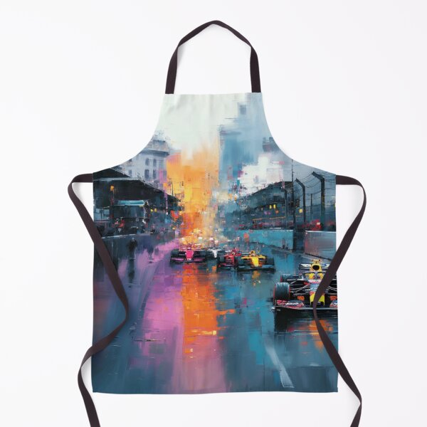 Item preview, Abstract depiction of Formula 1 cars racing with vibrant colours Art Inspired By Nature And The Active Outdoors designed and sold by CDC40.