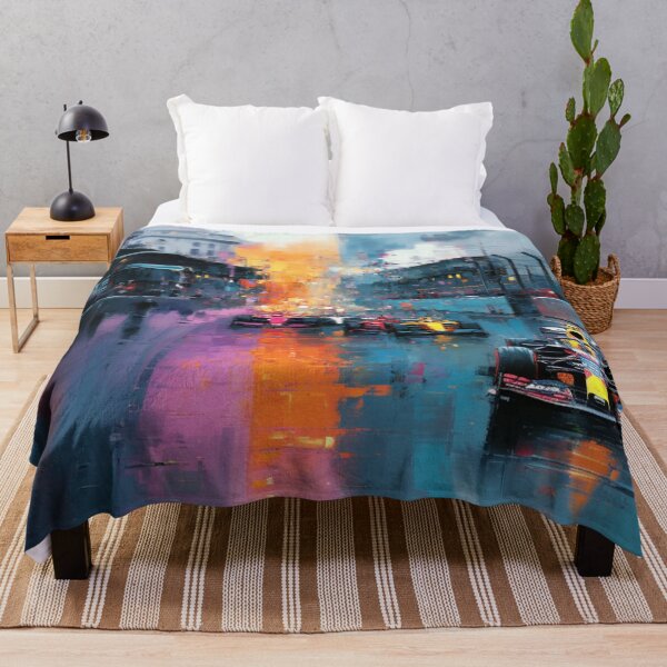 Item preview, Abstract depiction of Formula 1 cars racing with vibrant colours Art Inspired By Nature And The Active Outdoors designed and sold by CDC40.