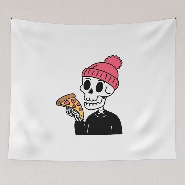 Item preview, Cool Skeleton Style - Skull Pizza Love  designed and sold by -INKECHO-.