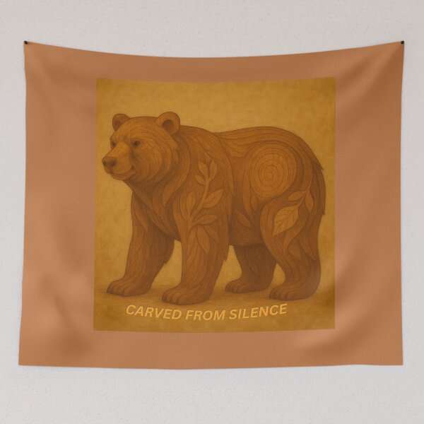 Item preview, Carved from Silence – Wooden Bear Forest Totem designed and sold by GeoWild Designs.
