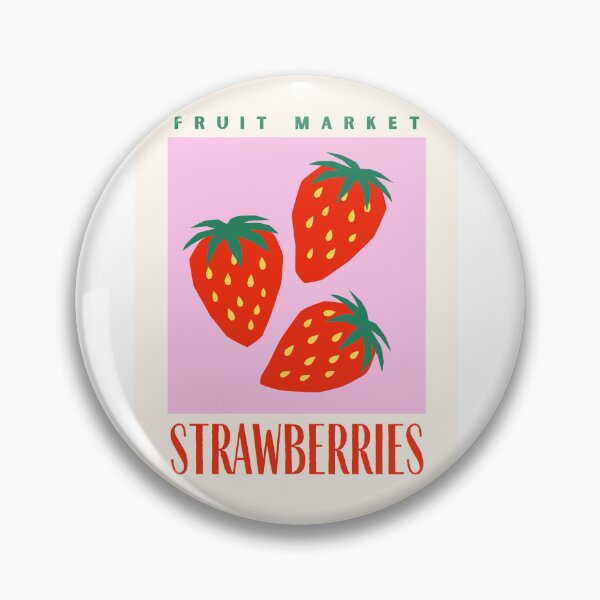 Artikelvorschau, erdbeere illustration obst markt jahrgang rot rosa design entworfen und verkauft von cheekylorns.