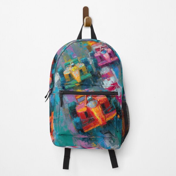 Item preview, Abstract depiction of Formula 1 cars racing with vibrant colours Art Inspired By Nature And The Active Outdoors designed and sold by CDC40.