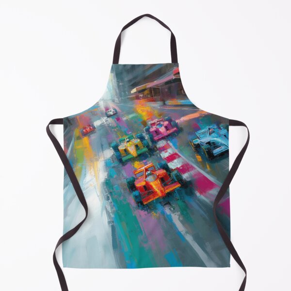 Item preview, Abstract depiction of Formula 1 cars racing with vibrant colours Art Inspired By Nature And The Active Outdoors designed and sold by CDC40.