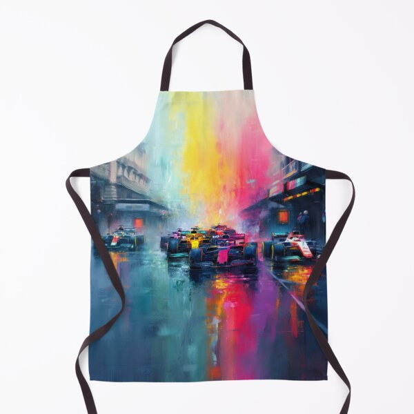 Item preview, Abstract depiction of Formula 1 cars racing with vibrant colours Art Inspired By Nature And The Active Outdoors designed and sold by CDC40.
