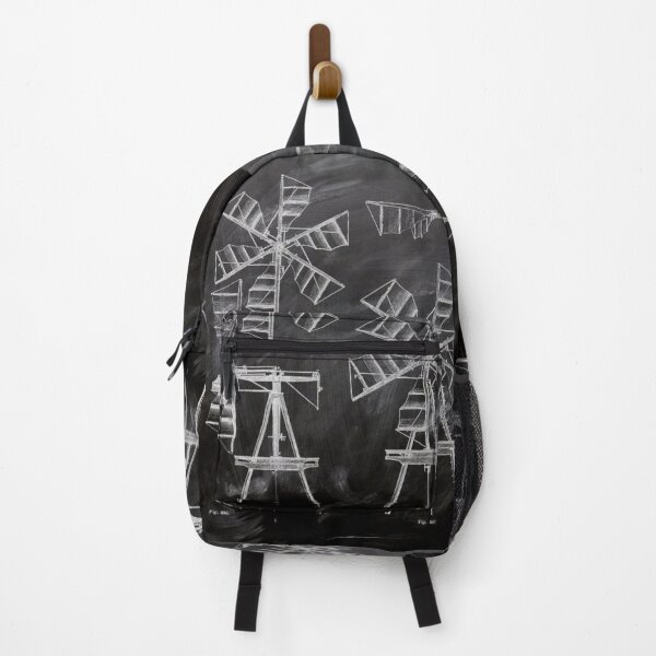 Item preview, Dark Academia chalkboard patent print western farm windmill designed and sold by LEILA ART SPACE.