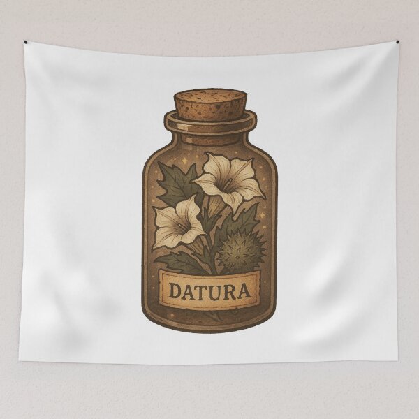 Item preview, Datura Apothecary Jar Illustration designed and sold by Vendeloc.