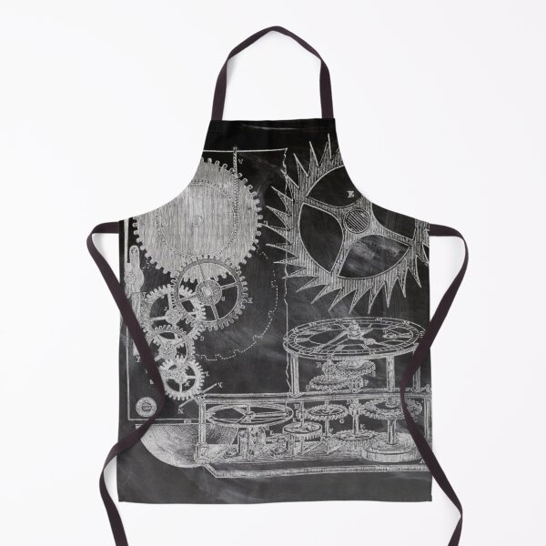 Item preview, Dark Academia vintage patent print chalkboard steampunk clock gear designed and sold by LEILA ART SPACE.