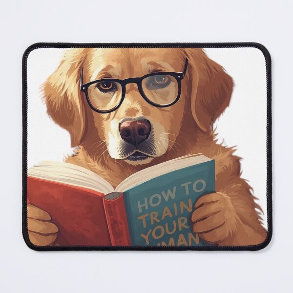 Item preview, Funny Golden Retriever Reading Book How to Train Your Human designed and sold by KikaDP.