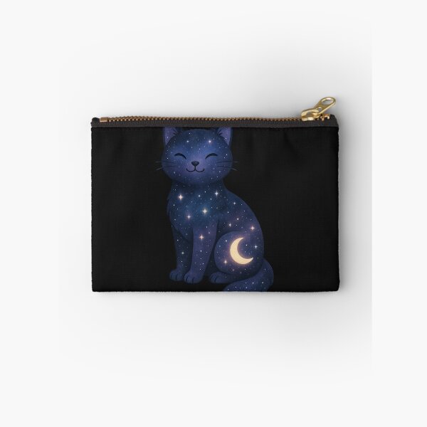 Artikelvorschau, Himmlische Katze – Kosmisches Nachthimmel-Kätzchen mit Mond und Sternen entworfen und verkauft von Painted Moon by Luna Bee™.