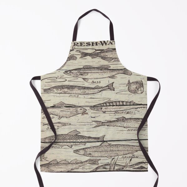 Item preview, wood lakehouse cottage fisherman freshwater Fish designed and sold by LEILA ART SPACE.