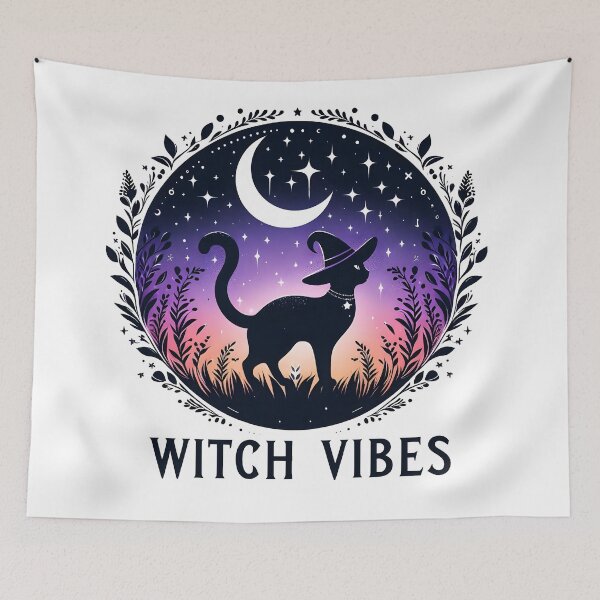 Item preview, black cat, dark cat, witch, mysterious, night, superstition designed and sold by TrueArtVibes.