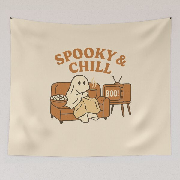 Item preview, Cozy Ghost Halloween – Spooky & Chill Retro Design designed and sold by DesignsByTaina.