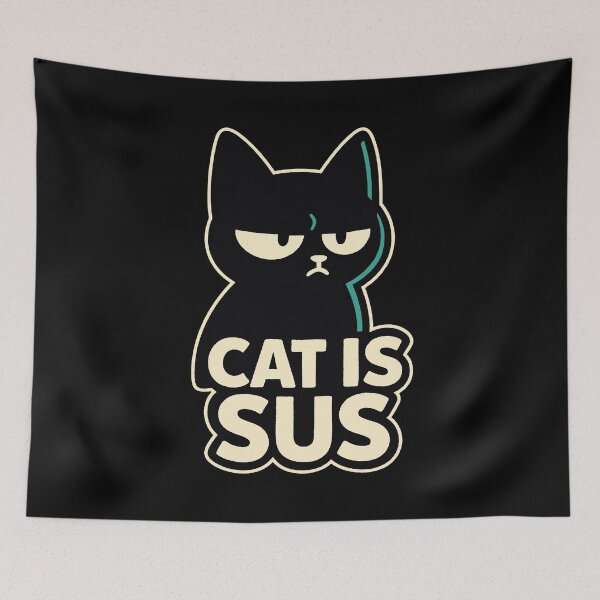 Item preview, Suspicious Cat – Cat Is Sus Pun designed and sold by Dazzlement.