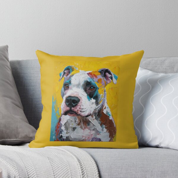 Item preview, Colorful Pit Bull Expressionist Portrait designed and sold by caracatita75.