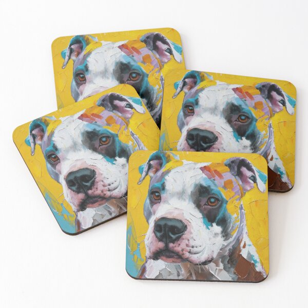 Item preview, Colorful Pit Bull Expressionist Portrait designed and sold by caracatita75.