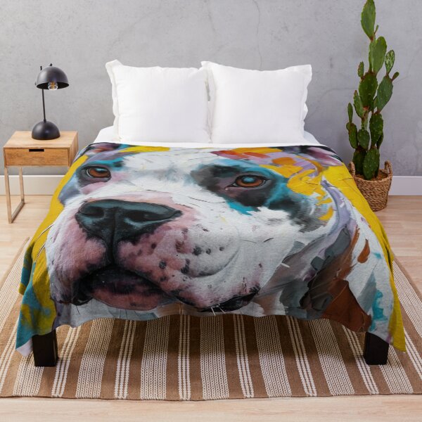 Item preview, Colorful Pit Bull Expressionist Portrait designed and sold by caracatita75.