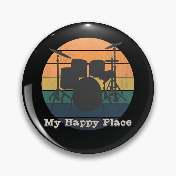 Item preview, My Happy Place Distressed Style Drumset Graphic designed and sold by Chatty Hiker Tees.