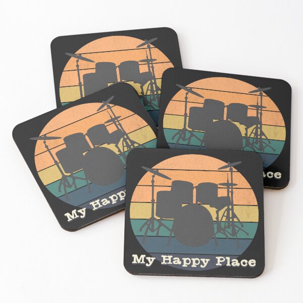 Item preview, My Happy Place Distressed Style Drumset Graphic designed and sold by Chatty Hiker Tees.