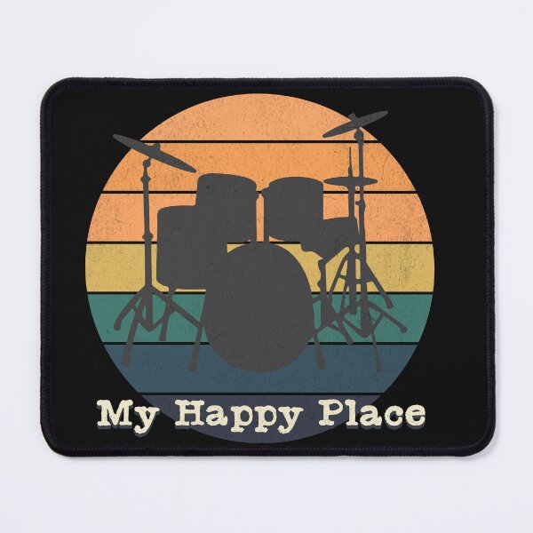 Item preview, My Happy Place Distressed Style Drumset Graphic designed and sold by Chatty Hiker Tees.