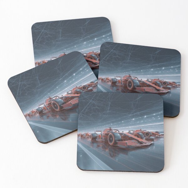 Item preview, Cars zooming through a circuit amidst geometric patterns Art Inspired By Nature And The Active Outdoors designed and sold by CDC40.
