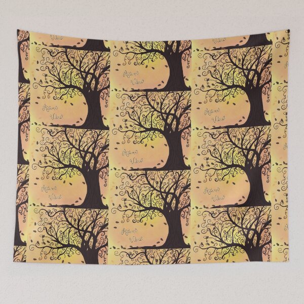 Item preview, Autumn Vibes Fall Sunset Whimsical Tree Silhouette designed and sold by HydrangeaDelMar.
