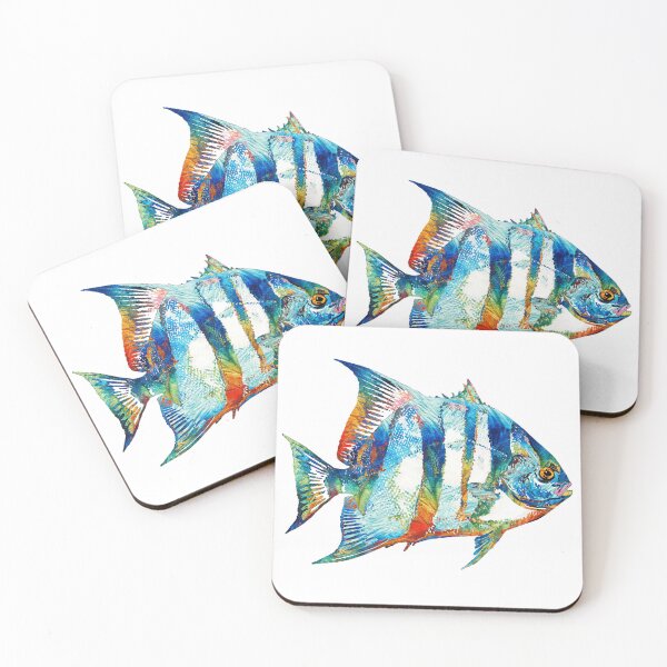 Item preview, Colorful Spadefish Fish Art On White designed and sold by Sharon Cummings Art.